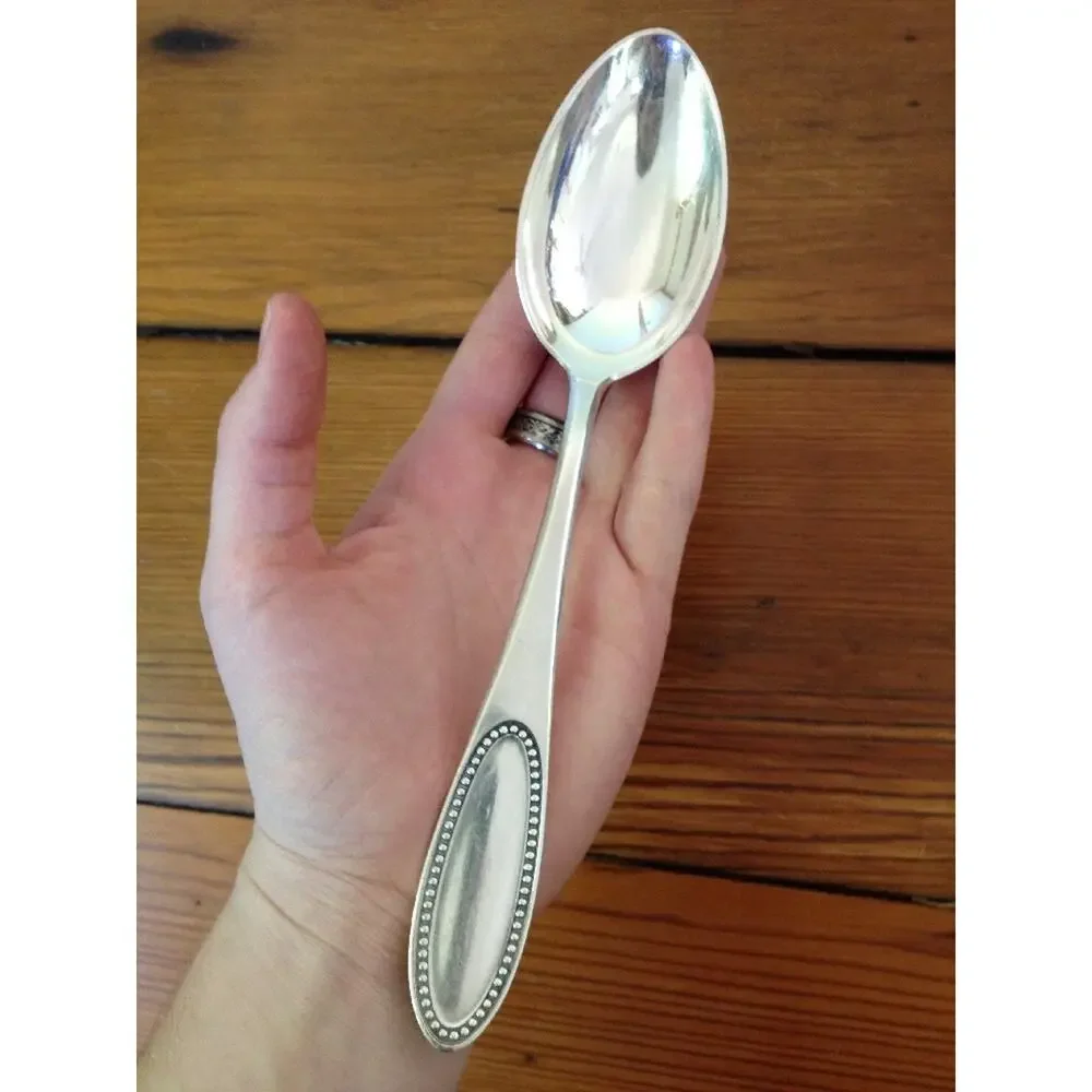 Vintage Bruckmann Silverplate 90 Serving Spoon Antique Flatware 8.25